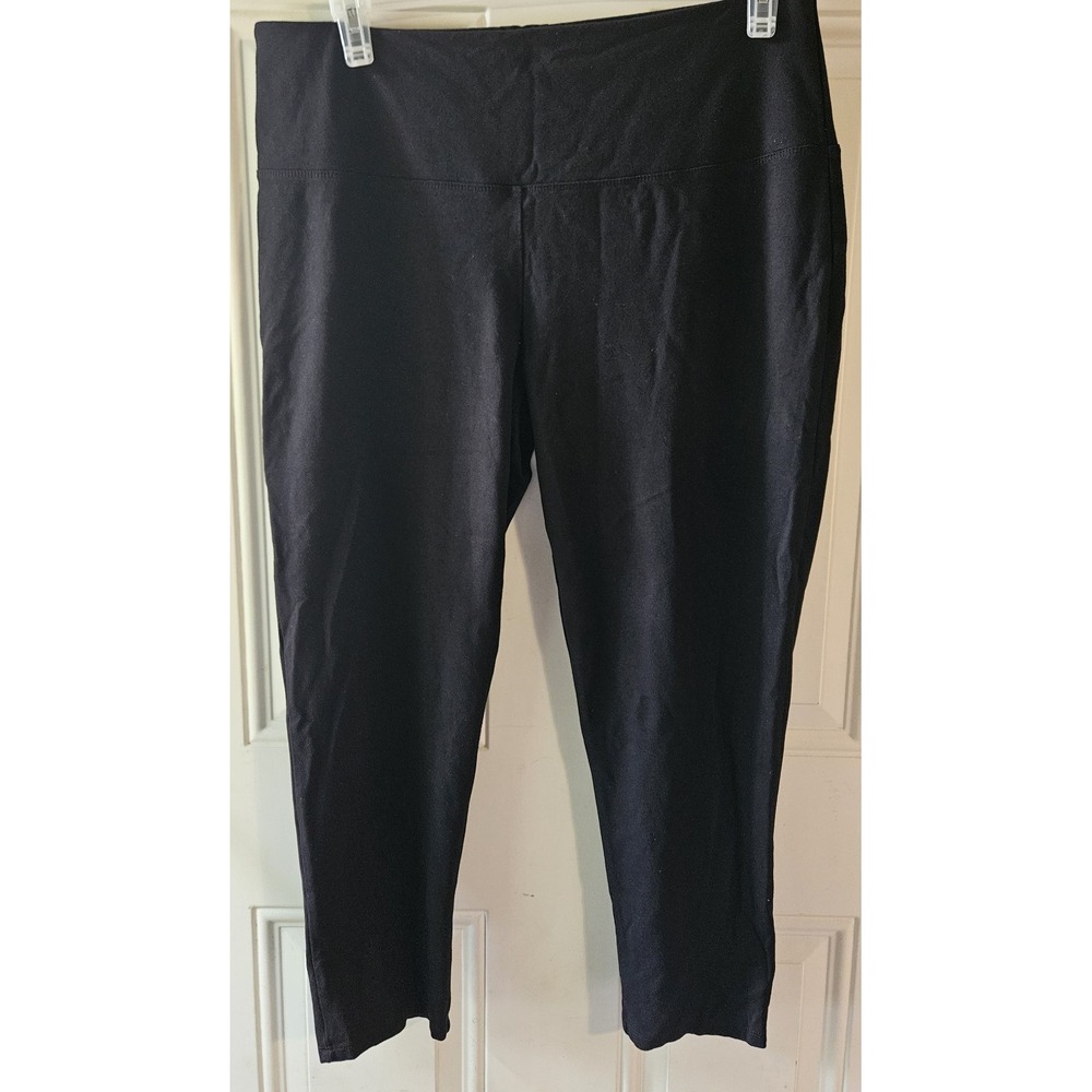 Jones & Co 1X Black Capri Leggings‎ Plus Size Pull On Stretch Cropped Pants